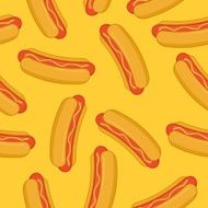 Hot Dog seamless pattern yellow Vector