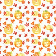 Autumn Halloween scenery seamless vector print
