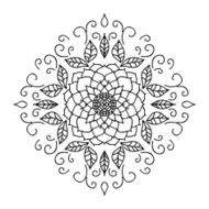 Isolated Abstract Floral pattern on white background N13