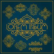 Luxury calligraphic vintage frame with beautiful pattern Elegant logo design N3