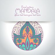 Mandala pattern design template Vintage ethnic background frame N30