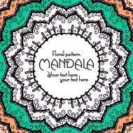 Mandala pattern design template Vintage ethnic background frame N32