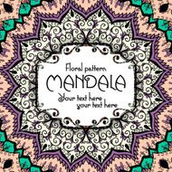 Mandala pattern design template Vintage ethnic background frame N33