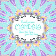 Mandala pattern design template Vintage ethnic background frame N34
