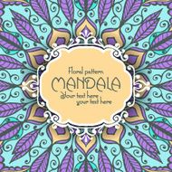 Mandala pattern design template Vintage ethnic background frame N35