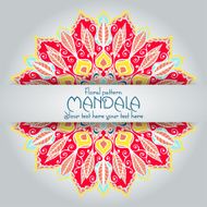 Mandala pattern design template Vintage ethnic background frame N37