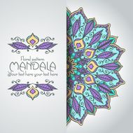 Mandala pattern design template Vintage ethnic background frame N38