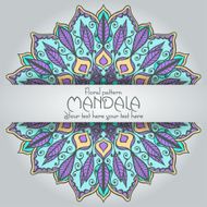 Mandala pattern design template Vintage ethnic background frame N39
