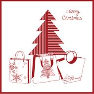 fir-tree with purchases Christmas sale N2