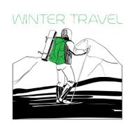 skier in the mountains with tent