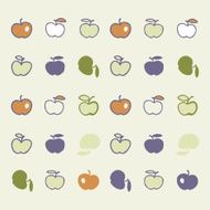 Stylish pattern with color abstract apples Vector illustration N2