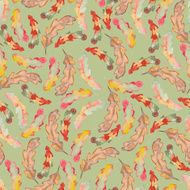 Watercolor oak autumn leaf seamless pattern