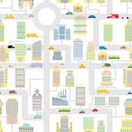 Morning city seamless pattern N2