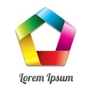 Three-dimensional Pentagon Infinite Ribbon Vector Logo Design Element