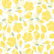 cute watercolor flowers seamless textile pattern vector illustration