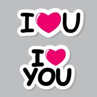 I Love You Sticker Vector Illustration