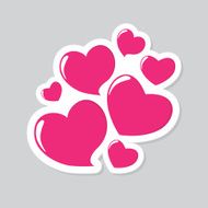 Heart Form Sticker Vector Illustration N4