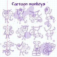 Coloring book with funny monkeys N2