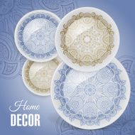 Advertising banner with decorative tableware N2