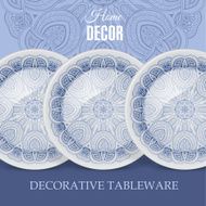Advertising banner with ceramic tableware