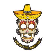 Day of dead skull with sombrero