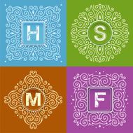 Set of monogram lettering