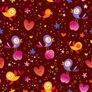 Birds and flowers seamless pattern N7