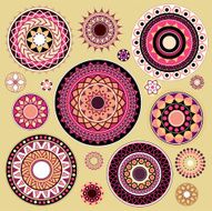 Set of various ethnic ornaments