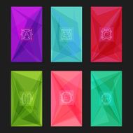 Abstract geometric backgrounds with monograms Letters A-F N2