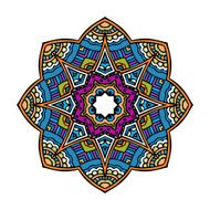 Acid color aztec mandala