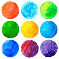 Watercolor hand painted circle shape design elements