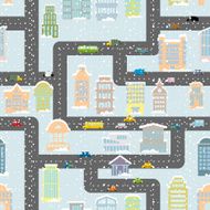 Snowfall in city seamless pattern Urban map of winter Backgrou
