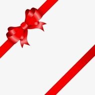 red ribbon and bow