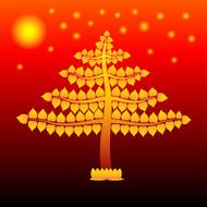 Golden Bodhi tree