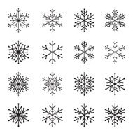 Collection of Black Snowflakes N2