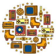 Vector hand drawn retro background N2