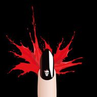 Vector halloween finger and blood splash N2