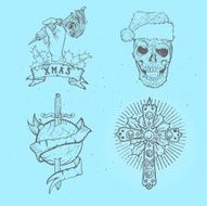 christmas tattoo set