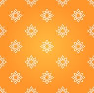 Seamless abstract orange pattern with white decorative elements