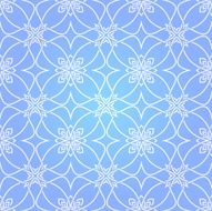 Seamless abstract blue pattern with white fancy ornament