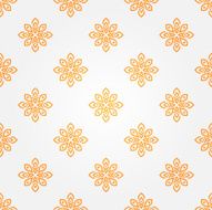 Seamless abstract white pattern with orange decorative elements