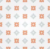 Seamless abstract white pattern with red and gray decorative elements1