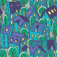 City seamless pattern with roofs N5