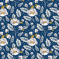 Elegant pattern with pink flowers
