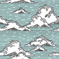 Clouds pattern hand-drawn illustration
