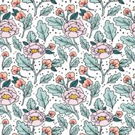 Elegant pattern with pink flowers N2