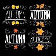 autumn labels on black background N2