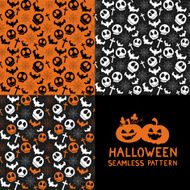 Set of Halloween seamless patterns N6