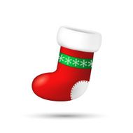 Christmas sock on white