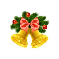 Christmas bells on white background